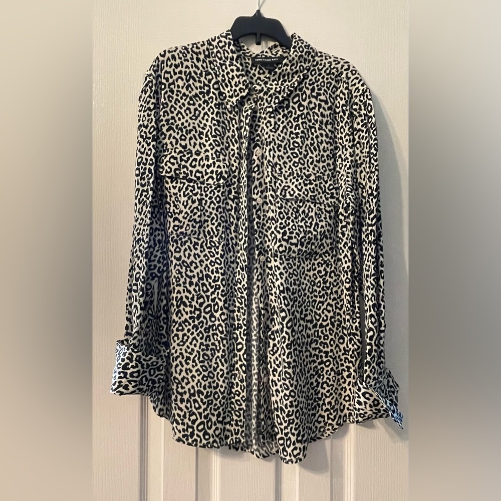 Something Navy Cheetah Blouse